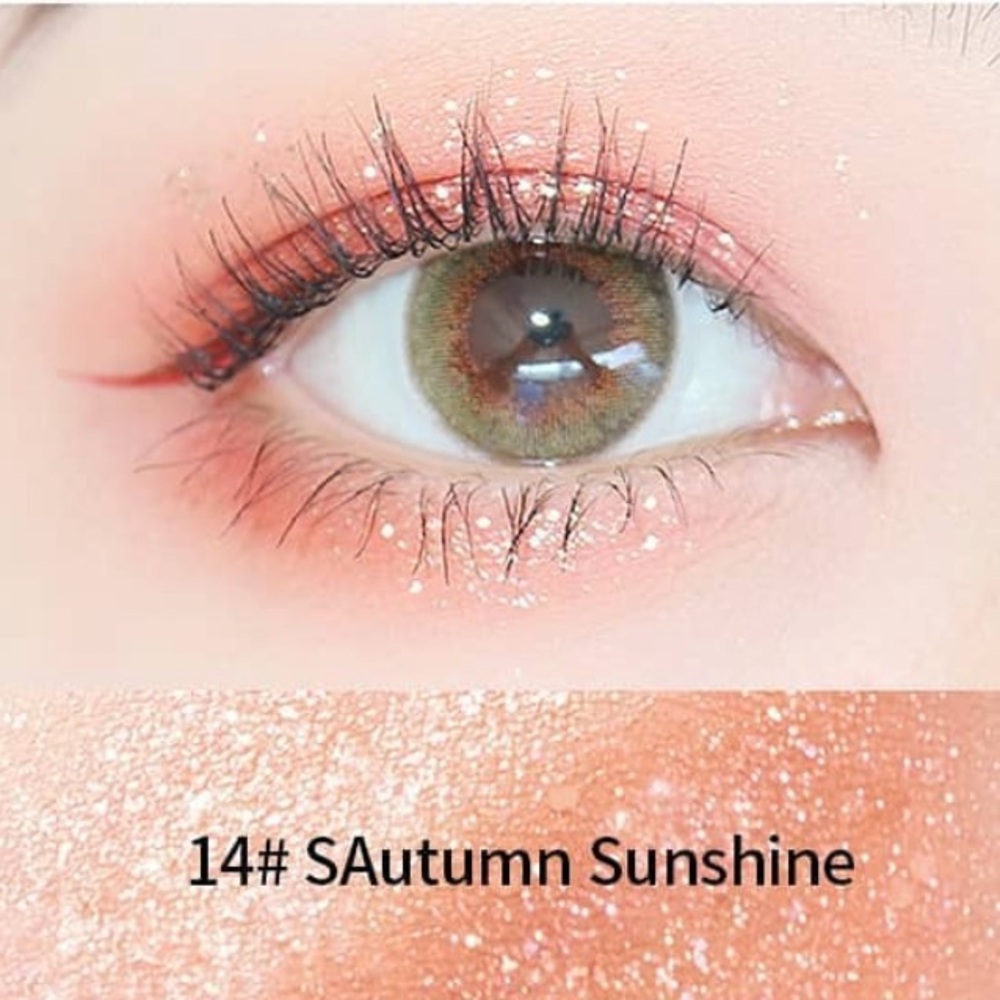 Zeesea Dazzling Liquid Eyeshadow 14 Autumn Sunshine Gold Sparkle New in Box